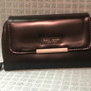 Kate Spade Large Sleek Black leather Wallet with lots of card slots & pockets